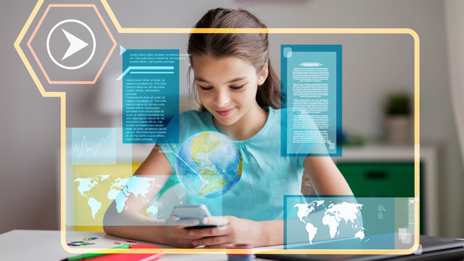 E-learning mobile application interface